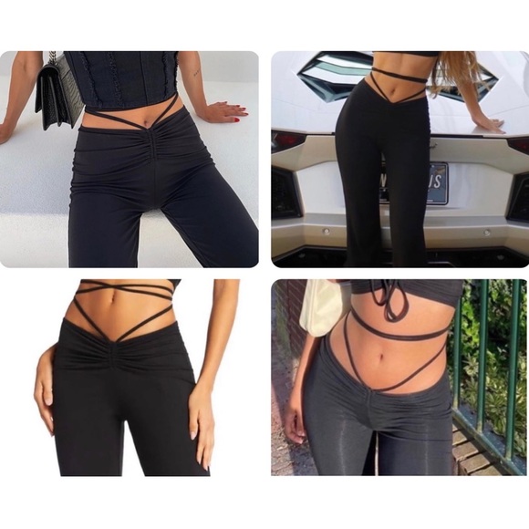 I.AM.GIA Black Halo Pants Celebrity Favorite Sexy Tie Waist Flared Pant Size XS - Picture 8 of 16